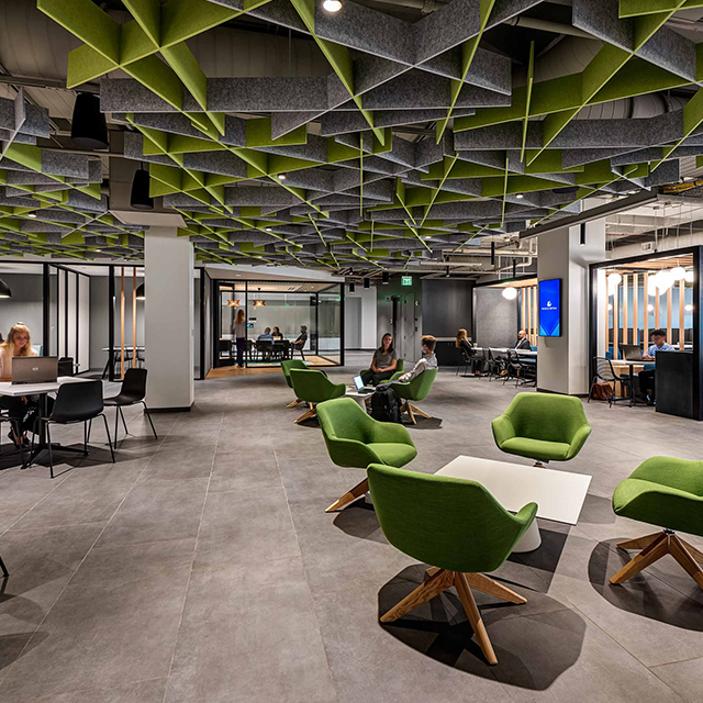 Onregelmatige akoestische plafondmodules