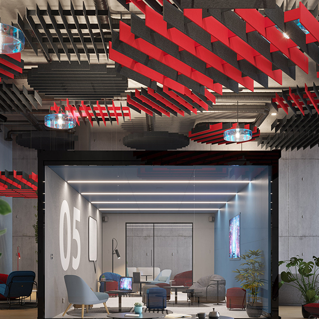 Uit elkaar geplaatste panelen op verschillende lengtes